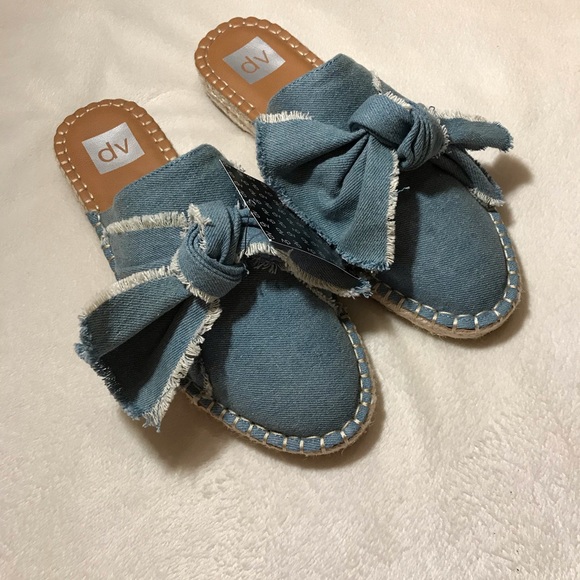 Dolce Vita Shoes - NWT {DV} Dolce Vita denim bow slides mules